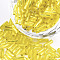 Grade A Twisted Bugle Glass Seed Beads, Silver Lined, Yellow, 6.5~8x2mm, Hole: 0.8mm, about 10000pcs/bag, 450g/bag