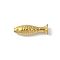 304 Stainless Steel Beads, Fish, Golden, 20.5x6.5x5.5mm, Hole: 1mm