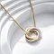 304 Stainless Steel Triple Circles Pendant Necklaces for Women, Mixed Color, 17.72 inch(45cm)
