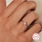 Flat Round 925 Sterling Silver Micro Pave Clear Cubic Zirconia Finger Rings, Platinum, US Size 8(18.1mm)