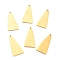 304 Stainless Steel Pendants, Manual Polishing, Stamping Blank Tag, Laser Cut, Triangle, Golden, 27x12.5x1mm, Hole: 1.2mm