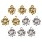 10Pcs 2 Colors Sunflower Tibetan Style Alloy Pendants, Cadmium Free & Lead Free, Mixed Color, 18x15.5x2.5mm, Hole: 2mm, 5pcs/color