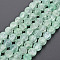 Crackle Glass Beads Strands, Dyed & Heated, Frosted, Round, Light Green, 8mm, Hole: 1.2mm, about 50~51pcs/strand, 15.35 inch(39cm)