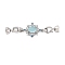 Brass Micro Pave Clear Cubic Zirconia Fold Over Clasps, Cadmium Free & Nickel Free & Lead Free, with Lampwork, Flat Round, Platinum, 54mm
