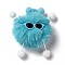 Fluffy Polyester Imitation Wool Briquette Elves Ornament Accessories, Pom Poms Doll, for DIY Brooch, Bag, Socks, Scarves, Deep Sky Blue, 82~92x76~80x46~52mm