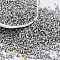 Baking Paint Glass Seed Beads, Cylinder, Silver, 2x1.5mm, Hole: 1mm, about 50398pcs/pound