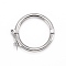 Brass Shortener Clasps, Twister Clasps, Ring, Platinum, 26x3.5mm