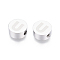 Tarnish Resistant 304 Stainless Steel Beads, Flat Round with Letter, Letter.U, 10x4.5mm, Hole: 2mm