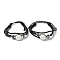 Natural Natural Howlite Multi-strand Bracelets, Adjustable PU Leather Braided Cord Bracelets for Unisex, Inner Diameter: 2-3/8~2-7/8 inch(5.9~7.3cm)