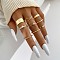 9Pcs Alloy with Crystal Rhinestone Finger Rings, Twist, Golden, Inner Diameter: 16~19mm