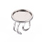 Tarnish Resistant 201 Stainless Steel Cuff Ring Findings, Round Bezel Cup Ring Settings, Laser Cut, Stainless Steel Color, Tray: 20mm, US Size 7 1/4(17.5)~US Size 8(18mm)
