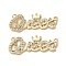 Brass Micro Pave Cubic Zirconia Pendants, Long-Lasting Plated, Queen, Golden, 9x24x2mm, Hole: 0.9mm