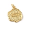 Brass Pendants, Flat Round with Evil Eye Pattern Charms, with Jump Ring, Long-Lasting Plated, Rack Plating, Lead Free & Cadmium Free, Real 18K Gold Plated, 18.5x15.5x2mm, Hole: 3.5mm