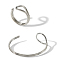 Stylish Stainless Steel Cuff Bangle & Ring Set for Women's Summer Accessories, Stainless Steel Color,