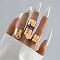 Alloy Finger Rings Sets, with Rhinestone & Resin, Golden, Inner Diameter: 17mm