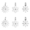 UNICRAFTALE 6pcs 3 Styles Micro Pave Clear Cubic Zirconia Flower Pendants 316 Surgical Stainless Steel Eco-Friendly Charms Long-Lasting Plated Pendants for DIY Necklace Jewelry Making