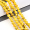 Natural Persian Jade Beads Strands, Round, Dyed, Gold, 6~7mm, Hole: 1.2mm, about 62~65pcs/strand, 14.96~15.75 inch(38~40cm)