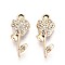 Alloy Rhinestone Pendants, UV Plating, Flower, Light Gold, 24.8x10x4mm, Hole: 1.6~1.8mm