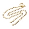 Brass Cable Chain Necklace Making, with Natural Amethyst, Rack Plating, Long-Lasting Plated, Real 18K Gold Plated, Solded, 19.49 inch(49.5cm)