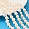 Natural Cultured Freshwater Pearl Beads Strands, Two Sides Polished, Grade 2A, Seashell Color, 9~10mm, Hole: 0.6mm, about 41~42pcs/strand, 13.82''~14.17''(35.1~36cm)