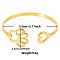 Stylish European and American Hollow Paw Print & Heart 304 Stainless Steel Cuff Bangles for Women