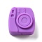 Camera Food Grade Eco-Friendly Silicone Focal Beads, DIY Necklaces Making, Blue Violet, 24x23x12mm, Hole: 2mm