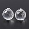 Faceted Round Glass Pendants, Clear, 35x32mm, Hole: 2mm