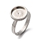 304 Stainless Steel Adjustable Ring Components, 201 Stainless Steel Bezel Cup Ring Settings, Flat Round, Stainless Steel Color, Tray: 10mm, 2.5mm, Inner Diameter: 17mm