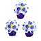 Handmade Lampwork Bumpy Beads, Cup Cake, Dodger Blue, 14~16x12.5~14x13~14mm, Hole: 1.2~1.5mm