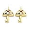 Brass Micro Pave Cubic Zirconia Pendants, Cadmium Free & Nickel Free & Lead Free, Moushroom Charms, Real 18K Gold Plated, 36.5x24.5x7.5mm, Hole: 5.5x3.5mm