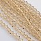 Bicone Glass Beads Strands, Faceted, PeachPuff, 4x4mm, Hole: 1mm, about 80~85pcs/strand, 30~32cm