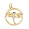 Rack Plating Brass Micro Pave Cubic Zirconia Pendants, Lead Free & Cadmium Free, Long-Lasting Plated, Dragonfly Charms, with Jump Ring, Real 18K Gold Plated, 20.5x18.5x2.5mm