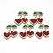 Transparent Epoxy Resin Pendants, with Alloy Findings and Enamel and Glitter Powder, Cadmium Free & Lead Free, Cherry, Light Gold, FireBrick, 32.5x27.5x2mm, Hole: 1.2mm