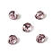 Glass Rhinestone Cabochons, Pointed Back & Back Plated, Faceted, Square, Diamond, Light Padparadscha, 4x3mm