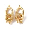 Brass Fold Over Clasps, Cadmium Free & Nickel Free & Lead Free, Oval, Real 18K Gold Plated, 28mm, Hole: 1.4mm