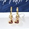 Heart Brass Hoop Earrings, with Cubic Zirconia, Cadmium Free & Lead Free, Long-Lasting Plated, Rack Plating, Real 18K Gold Plated, 24x17mm
