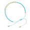 Elegant Natural Gemstone & Glass Seed Round Beads Braided Beaded Bracelets for Women, Light Sky Blue, Inner Diameter: 11 inch(28cm)