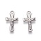 Tarnish Resistant 304 Stainless Steel Pendants, For Easter, Crucifix Cross, Stainless Steel Color, 16.5x9.5x1.8~1.9mm, Hole: 1.4mm
