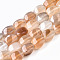 Natural Agate Beads Strands, Dyed, Twist Oval, PeachPuff, 12x8.5x8.5mm, Hole: 1mm, about 33pcs/strand, 15.55 inch(39.5cm)