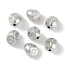 CCB Plastic Beads, Nuggets with Heart, Silver, 9x7.5x7.5mm, Hole: 1.6mm
