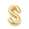 Rack Plating Brass Pendants, Balloon Letter Charm, for Personalized Name Necklaces Making, Long-Lasting Plated, Lead Free & Cadmium Free, Real 18K Gold Plated, Letter S, 23x14x5mm, hole: 3x2mm