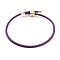 Braided Round Imitation Leather Bracelets Making, with Golden Tone Brass Beads, Dark Orchid, Inner Diameter: 2-7/8 inch(7.45cm)