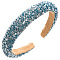 Pearl Rhinestone Hair Bands, Wide Cloth Hair Accessories for Women Girls, Light Sky Blue, 135x120mm