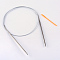 Steel Wire Stainless Steel Circular Knitting Needles and Random Color Plastic Tapestry Needles, More Size Available, Stainless Steel Color, 800x2.5mm, 2pcs/bag