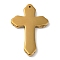 Electroplated Synthetic Non-magnetic Hematite Big Pendants, Religion Cross Charms, Golden Plated, 50x34x4mm, Hole: 1.4mm