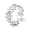 Non-Tarnish 304 Stainless Steel Sunflower Open Cuff Ring for Women, Stainless Steel Color, US Size 6 1/2(16.9mm)
