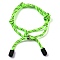 Nylon Thread Bangles, with Alloy, for Young People Ornament, Lawn Green, 7-5/8 inch(19.5cm), Inner Diameter: 2-3/8 ~3-1/8 inch(6~8cm)