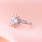 Brass Micro Pave Clear Cubic Zirconia Clip on Nose Rings, Platinum, Sun, 12mm, Pin: 0.6mm