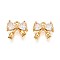Brass Micro Pave Cubic Zirconia Charms, Bowknot, Long-Lasting Plated, Nickel Free, Real 18K Gold Plated, 9~9.5x10x3mm, Hole: 1.4mm