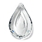 Transparent Glass Pendants, Faceted, Teardrop, for Chandelier Crystal Hanging Pendants, Clear, 49.5x29x12mm, Hole: 1.8mm